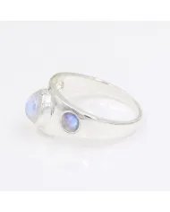 Natural Rainbow Moonstone Ring - 925 Silver Handmade Gemstone Jewelry