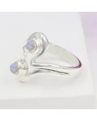 Rainbow Moonstone Ring - 925 Sterling Silver Handmade Gemstone Jewelry