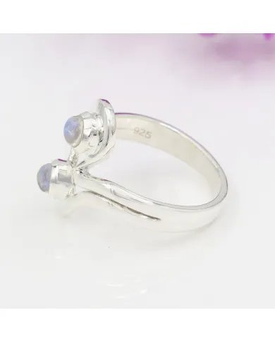 Rainbow Moonstone Ring - 925 Sterling Silver Handmade Gemstone Jewelry
