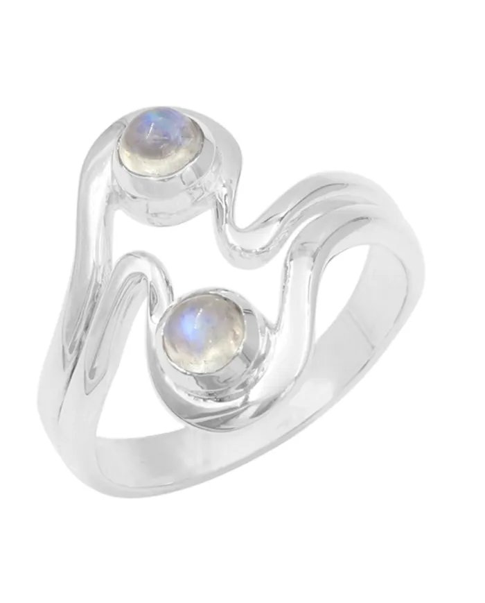 Rainbow Moonstone Ring - 925 Sterling Silver Handmade Gemstone Jewelry