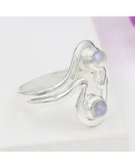 Rainbow Moonstone Ring - 925 Sterling Silver Handmade Gemstone Jewelry