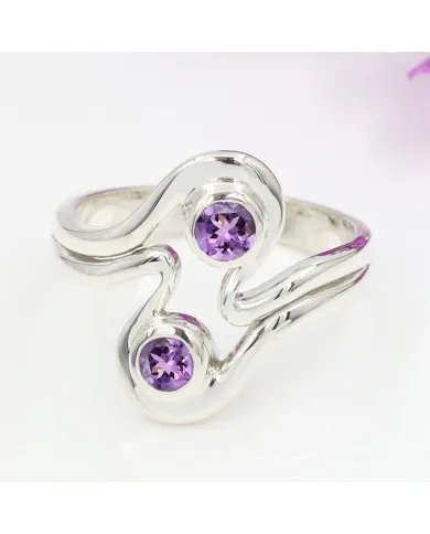Amethyst Ring - 925 Sterling Silver Handmade Gemstone Jewelry