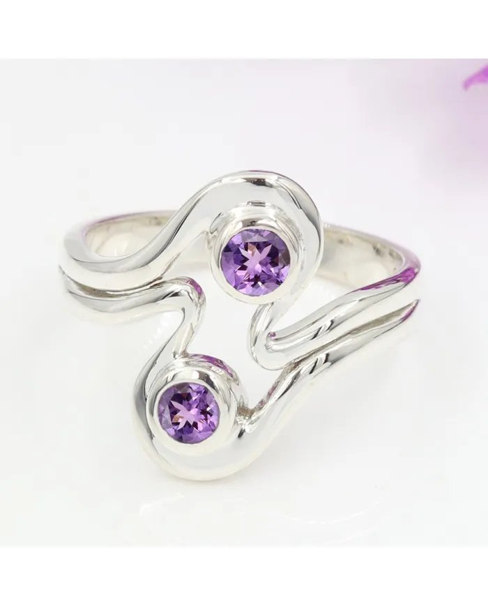 Amethyst Ring - 925 Sterling Silver Handmade Gemstone Jewelry