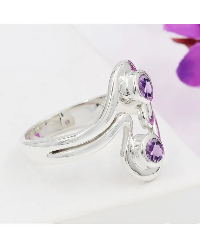 Amethyst Ring - 925 Sterling Silver Handmade Gemstone Jewelry