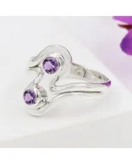 Amethyst Ring - 925 Sterling Silver Handmade Gemstone Jewelry