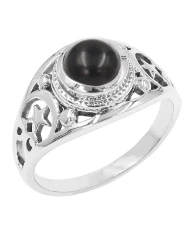 Black Onyx Ring - 925 Sterling Silver Handmade Boho Vintage Jewelry