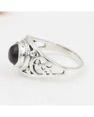 Black Onyx Ring - 925 Sterling Silver Handmade Boho Vintage Jewelry