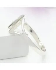 Double Triangle Open Band Ring – 925 Silver Minimalist Geometric