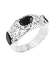 Natural Black Onyx - 925 Sterling Silver Handmade Ring Statement Jewelry