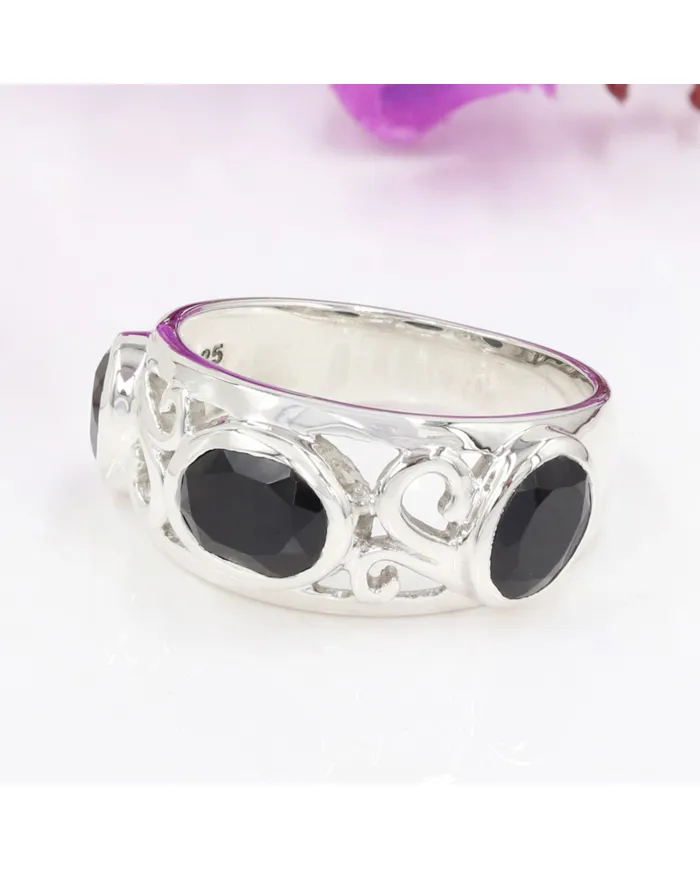 Black Onyx  Ring 925 Sterling Silver | Handmade Statement Jewelry