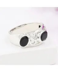 Natural Black Onyx - 925 Sterling Silver Handmade Ring Statement Jewelry