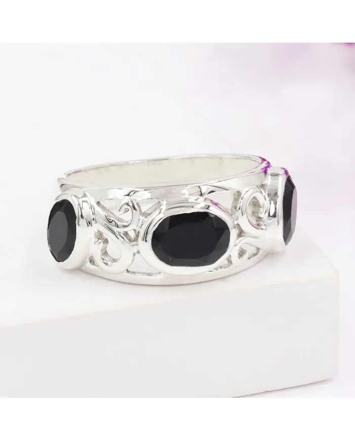 Black Onyx  Ring 925 Sterling Silver | Handmade Statement Jewelry