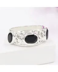 Natural Black Onyx - 925 Sterling Silver Handmade Ring Statement Jewelry