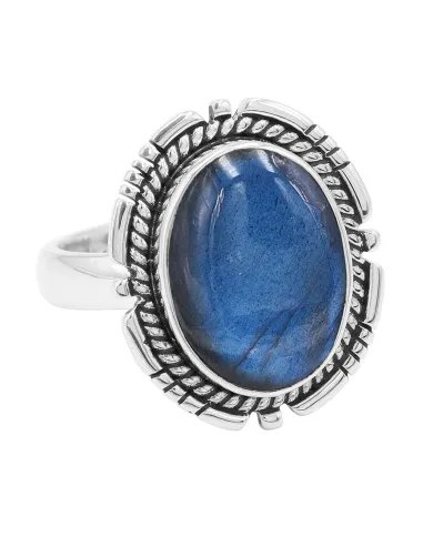 Labradorite Ring - 925 Sterling Silver Handmade Boho Vintage Jewelry