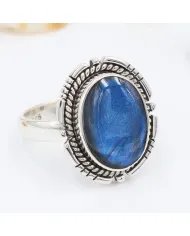 Labradorite Ring - 925 Sterling Silver Handmade Boho Vintage Jewelry