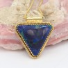 Azurite Malachite Necklaces, 18k Gold Pendant, Vintage Jewelry, Statement Pendant, Triangle Pendant, Dainty Necklaces for Women