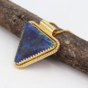 Azurite Malachite Necklaces, 18k Gold Pendant, Vintage Jewelry, Statement Pendant, Triangle Pendant, Dainty Necklaces for Women