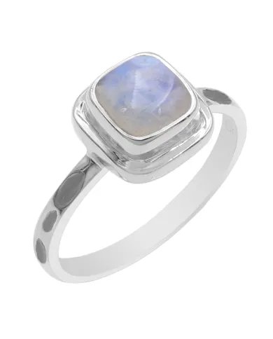 Rainbow Moonstone Ring - 925 Sterling Silver Minimalist Handmade Jewelry