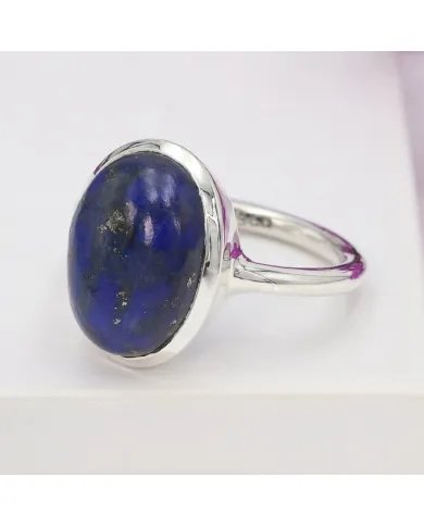 Lapis Lazuli Ring - 925 Sterling Silver Solitaire Gemstone Jewelry