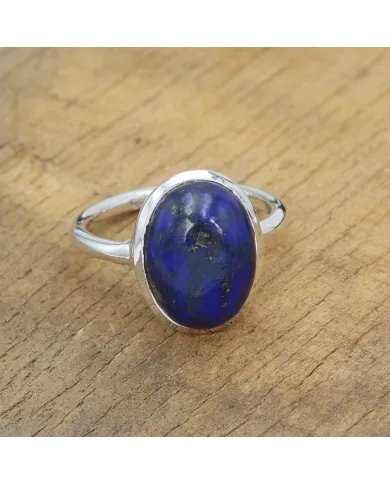 Lapis Lazuli Ring - 925 Sterling Silver Solitaire Gemstone Jewelry