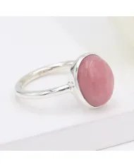 Pink Opal Ring – Handmade 925 Sterling Silver Solitaire Gemstone Jewelry