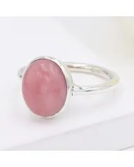 Pink Opal Ring – Handmade 925 Sterling Silver Solitaire Gemstone Jewelry