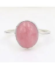 Pink Opal Ring – Handmade 925 Sterling Silver Solitaire Gemstone Jewelry