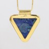 Azurite Malachite Necklaces, 18k Gold Pendant, Vintage Jewelry, Statement Pendant, Triangle Pendant, Dainty Necklaces for Women