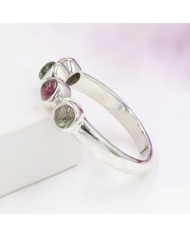 Multi Tourmaline Ring - 925 Sterling Silver Handmade Gemstone Jewelry