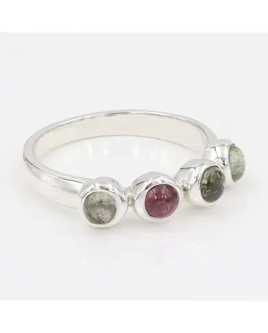 Multi Tourmaline Ring - 925 Sterling Silver Handmade Gemstone Jewelry