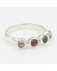 Multi Tourmaline Ring - 925 Sterling Silver Handmade Gemstone Jewelry