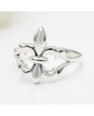 Silver Fleur-de-Lis Ring - 925 Sterling Silver Handmade French Symbol