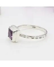 Amethyst Solitaire Ring – 925 Sterling Silver Handmade Jewelry