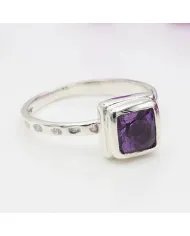 Amethyst Solitaire Ring – 925 Sterling Silver Handmade Jewelry
