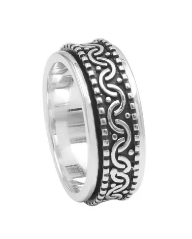 925 Sterling Silver Oxidized Spinner Ring – Anxiety & Meditation Jewelry