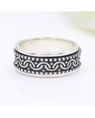 925 Sterling Silver Oxidized Spinner Ring – Anxiety & Meditation Jewelry
