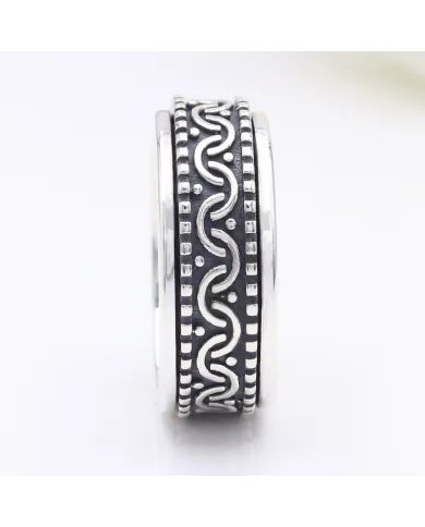 925 Sterling Silver Oxidized Spinner Ring – Anxiety & Meditation Jewelry