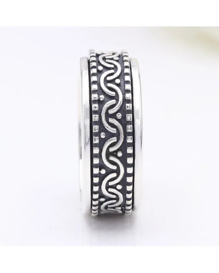 925 Sterling Silver Oxidized Spinner Ring – Anxiety & Meditation Jewelry