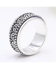 925 Sterling Silver Oxidized Spinner Ring – Anxiety & Meditation Jewelry