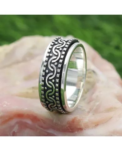 925 Sterling Silver Oxidized Spinner Ring – Anxiety & Meditation Jewelry