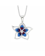 Red Coral Flower Pendant Necklace - 925 Sterling Silver Handmade Jewelry