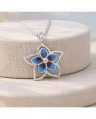 925 Silver Flower Enamel Pendant – Handmade Jewelry Gift for Her