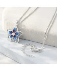 925 Silver Flower Enamel Pendant – Handmade Jewelry Gift for Her