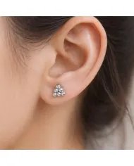 925 Silver Beaded Pyramid Studs - Handmade Geometric Jewelry for Women