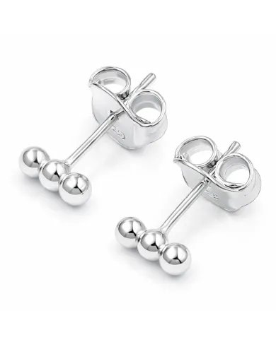 925 Sterling Silver Trinity Ball Stud Earrings – Handmade Dainty Jewelry
