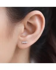 925 Sterling Silver Trinity Ball Stud Earrings – Handmade Dainty Jewelry