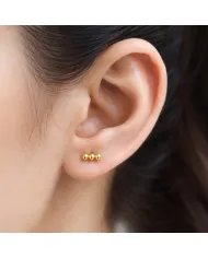 Trinity Ball Stud Earrings - Gold Plated 925 Sterling Silver Handmade