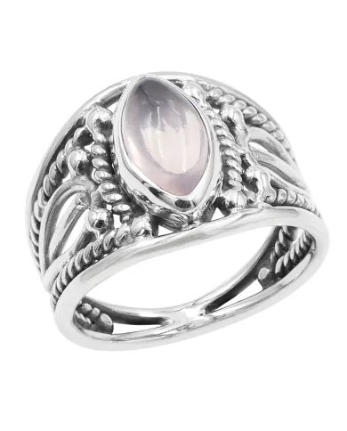 Rose Quartz Ring – Handmade 925 Sterling Silver Boho Unique Jewelry