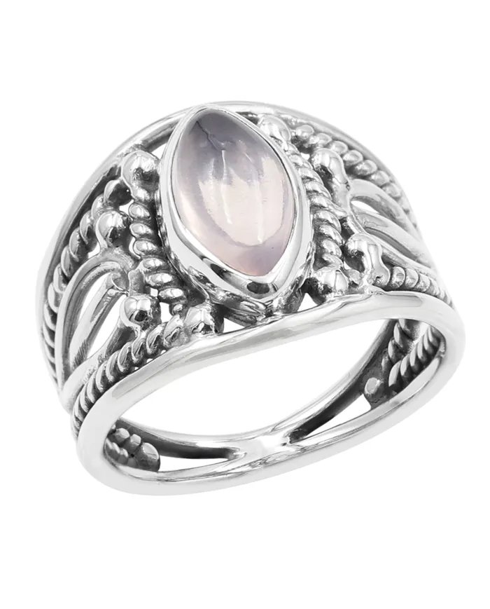 Rose Quartz Ring – Handmade 925 Sterling Silver Boho Unique Jewelry