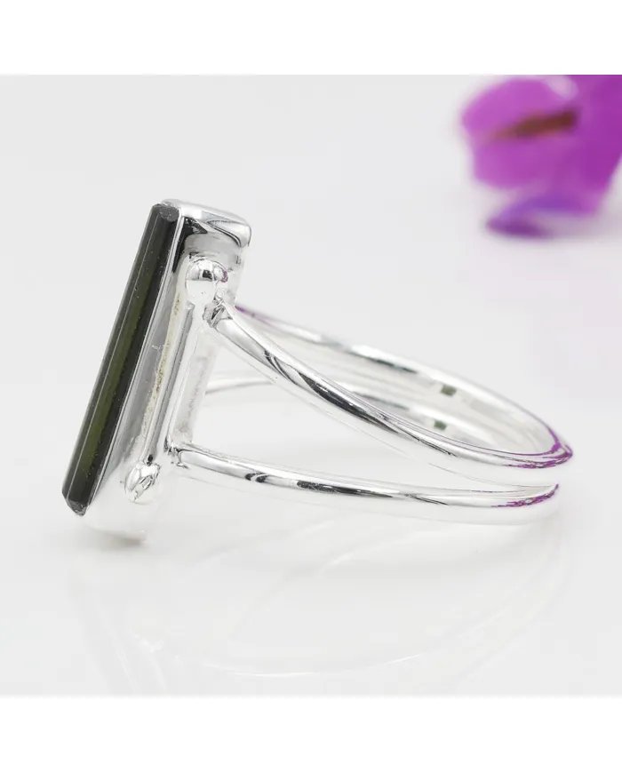 Natural Tourmaline Ring – Handmade 925 Sterling Silver Dainty Jewelry